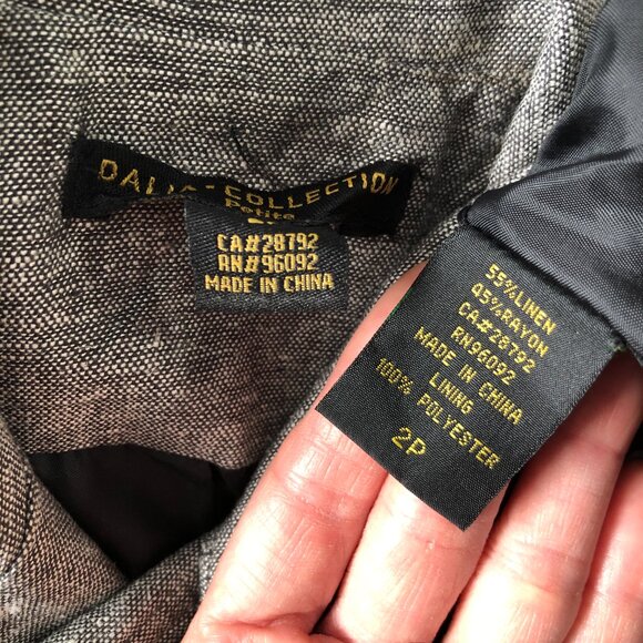 Dalia Collection Womens Size 2 Gray Linen Blend Short Blazer Jacket - Picture 5 of 7